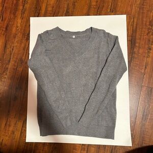 Gray V-Neck Sweater